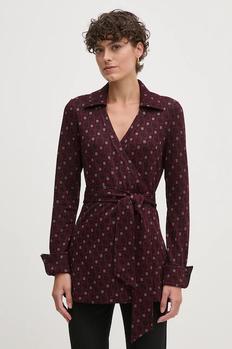 Кофта с примесью шерсти DIANE VON FURSTENBERG цвет фиолетовый узор DVFBL3S016