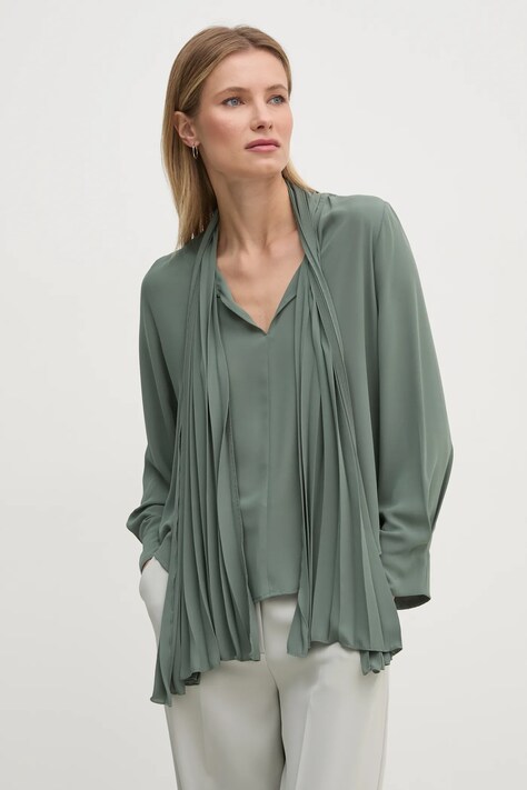 Sandro Ferrone bluza femei, culoarea verde, neted, SFS32YBEMAREC