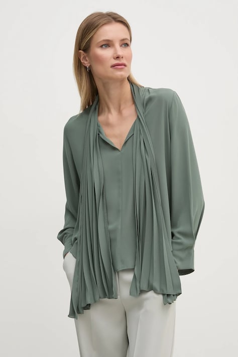 Sandro Ferrone bluza femei, culoarea verde, neted, SFS32YBEMAREC