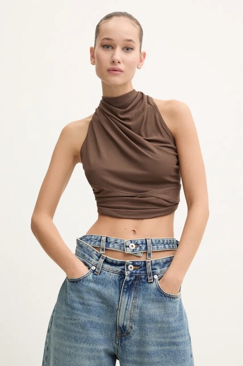 Μπλουζάκι Rick Owens Lilies χρώμα: καφέ, LI02D5121RV