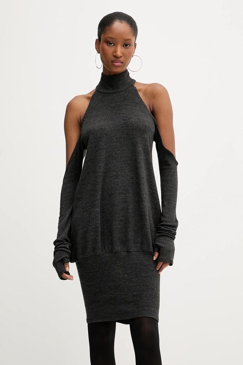 PRESSIAT sweter damski kolor szary lekki z golfem PRE208FW24