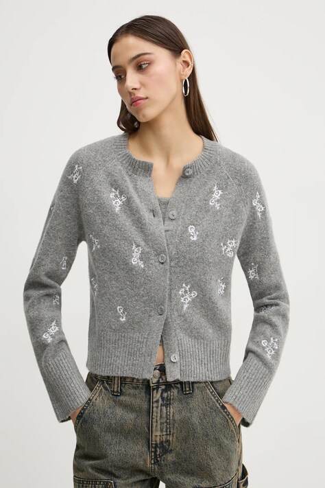 Abercrombie & Fitch sweter damski kolor szary lekki KI150-4293