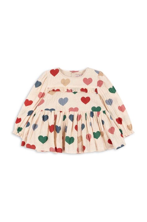 Konges Sløjd bluza de bumbac pentru copii ELIN BLOUSE GOTS culoarea bej, modelator, KS101495