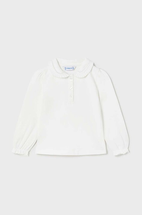 Mayoral bluza bebe culoarea alb, neted, 104