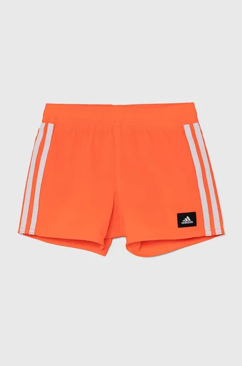 Otroške kopalne kratke hlače adidas Performance 3S SHO oranžna barva, IT2696