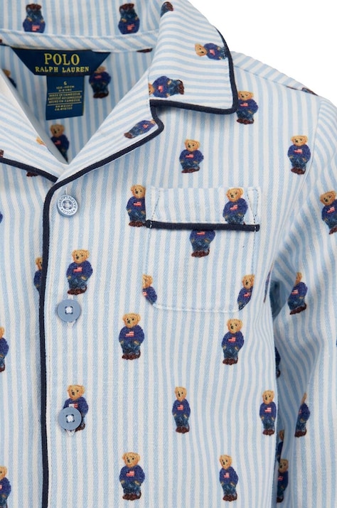 Дитяча бавовняна піжама Polo Ralph Lauren — AW24-BIB00S, блакитний — фото 3