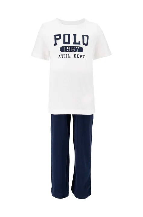 Παιδικές βαμβακερές πιτζάμες Polo Ralph Lauren χρώμα: ναυτικό μπλε, 8P0148