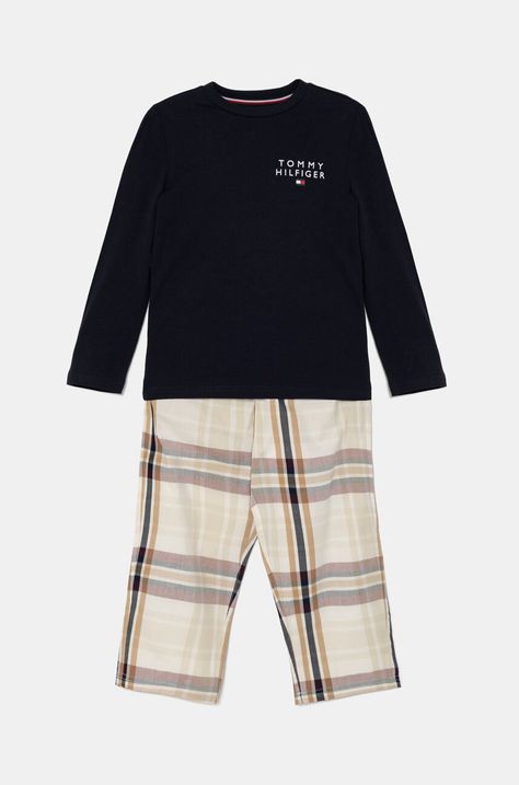 Дитяча піжама Tommy Hilfiger колір синій візерунок UB0UB00572