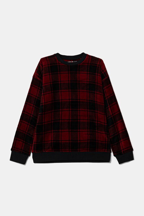 Abercrombie & Fitch hanorac pijama pentru copii culoarea roșu, cu imprimeu, KI213-4030