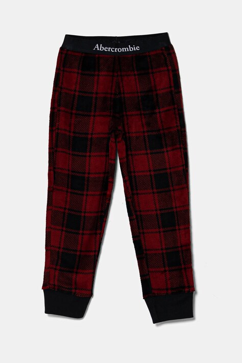 Abercrombie & Fitch pantaloni de pijama copii culoarea rosu, modelator, KI213-4031