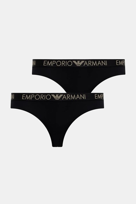 Emporio Armani Underwear stringi 2-pack kolor czarny 163337 4F235