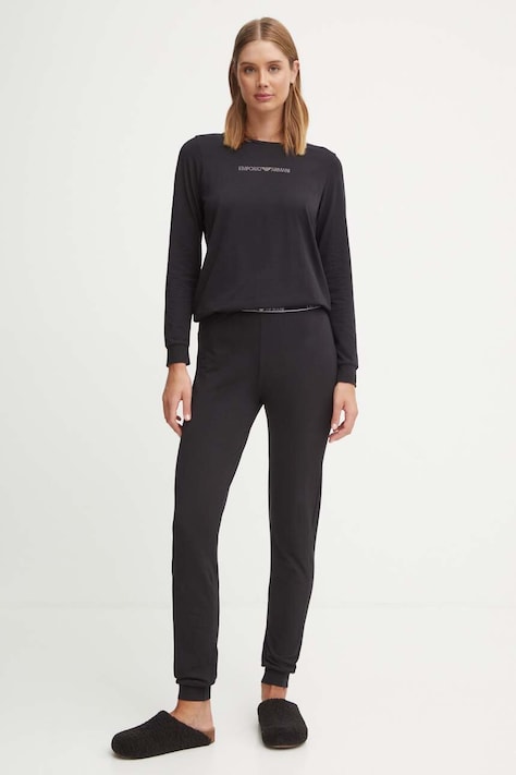 Emporio Armani Underwear pijama femei, culoarea negru, 164234 4F223