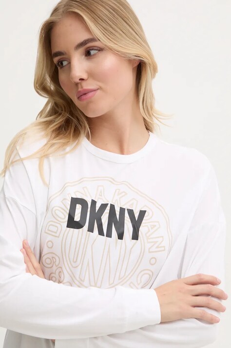 Dkny longsleeve de pijama culoarea alb, YI20021