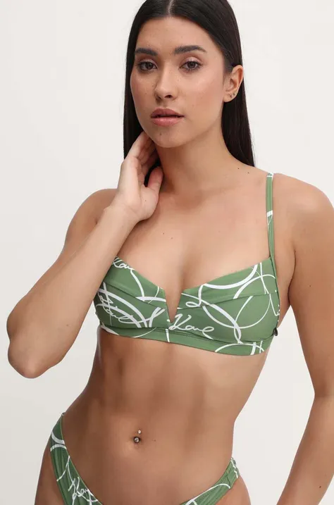 Bikini top Karl Lagerfeld χρώμα: πράσινο, 245W2200