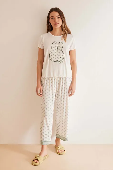 women'secret piżama Miffy damska kolor biały 3137665