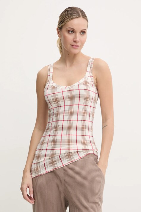 United Colors of Benetton maiou de pijama culoarea bej, 3LFC1H00B