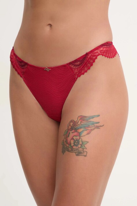 Chantelle tanga culoarea bordo, C11YG0