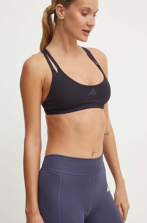 adidas Performance sutien sport Strength culoarea negru, uni, IW8670