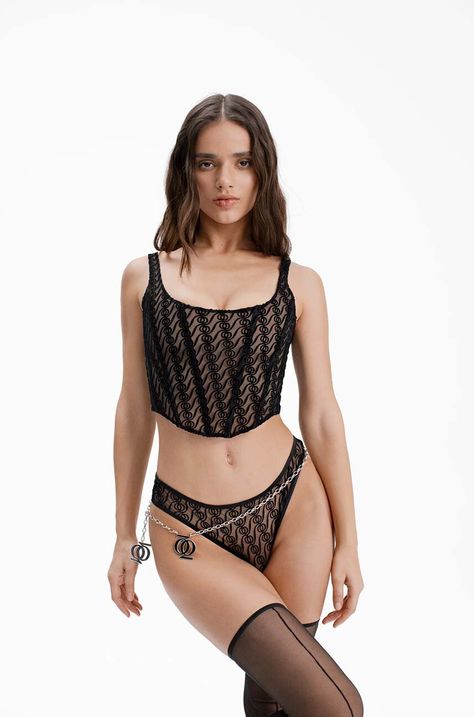 Brazilian στρινγκ GOD SAVE QUEENS ALIZEE PANTIES χρώμα: μαύρο, GSQ-106-121
