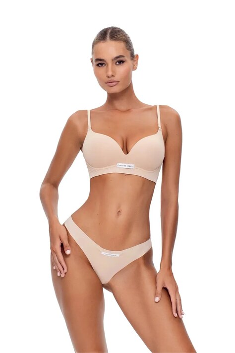 GOD SAVE QUEENS sutien SECOND SKIN BRA WIRE-FREE culoarea bej, neted, GSQ-135-114
