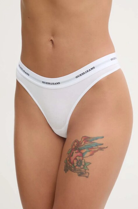 Guess Jeans tanga culoarea alb, W4BZ29 KBBU1
