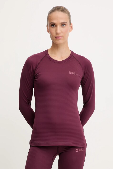 Jack Wolfskin longsleeve funkcyjny Infinite Warm kolor fioletowy A60319