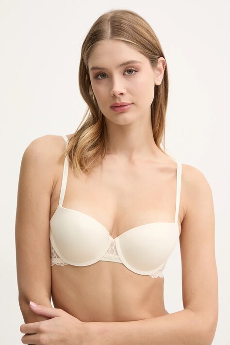 Calvin Klein Underwear sutien culoarea alb, neted, 000QF7577E