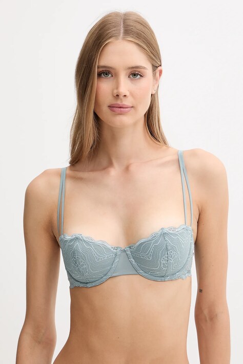 Бюстгальтер Calvin Klein Underwear колір чорний мереживо візерунок 000QF7922E