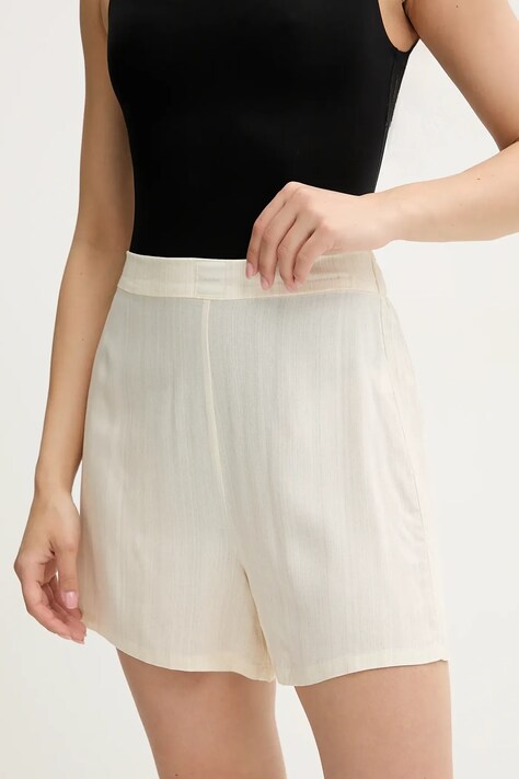 Calvin Klein Underwear pantaloni scurți de pijama femei, culoarea bej, 000QS7258E
