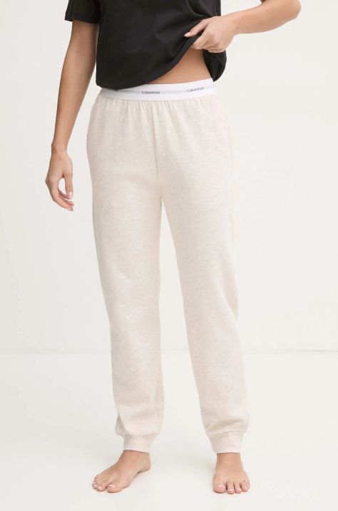 Calvin Klein Underwear pantaloni de pijama femei, culoarea bej, 000QS7271E