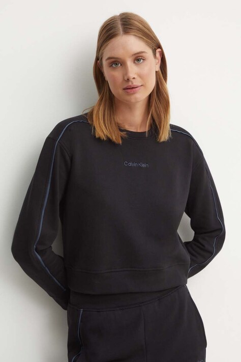 Хлопковая кофта лаунж Calvin Klein Underwear цвет чёрный однотонная 000QS7264E