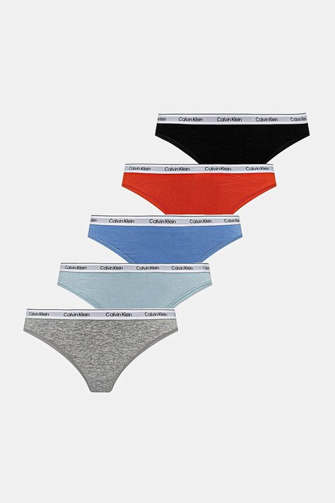 Calvin Klein Underwear tanga 5-pack culoarea gri, 000QD5221E