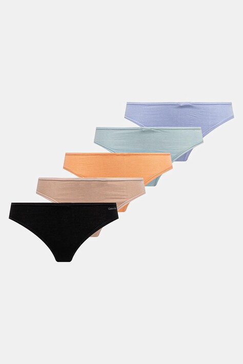 Calvin Klein Underwear tanga 5-pack culoarea portocaliu, 000QD5250E