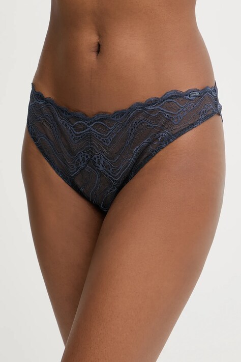 Calvin Klein Underwear figi kolor granatowy z koronki 000QF7927E