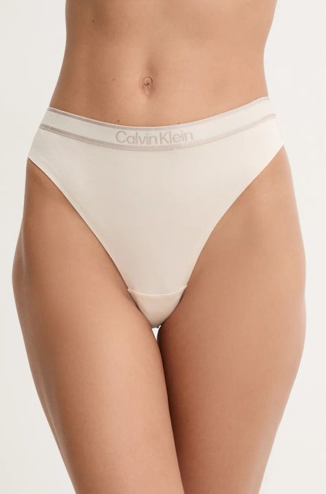 Calvin Klein Underwear tanga culoarea bej, 000QF7954E