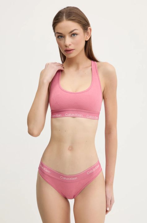 Сутиен Calvin Klein Underwear в розово с изчистен дизайн 000QF7874E
