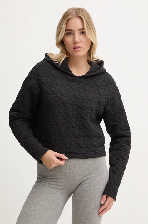 Homewear dukserica Calvin Klein Underwear boja: crna, s kapuljačom, bez uzorka, 000QS7267E