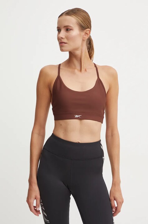 Спортивний бюстгальтер Reebok LUX Collection колір коричневий однотонний 100206201