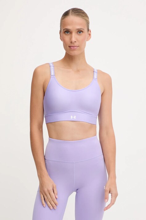 Under Armour biustonosz sportowy Infinity kolor fioletowy 1384123