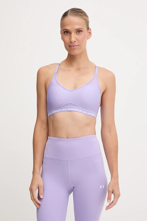 Under Armour biustonosz sportowy Crossback kolor fioletowy 1386424