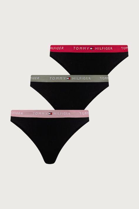 Tommy Hilfiger Κιλότα γυναικεία βαμβακερά με ελαστάν 3-pack μαύρα UW0UW05529
