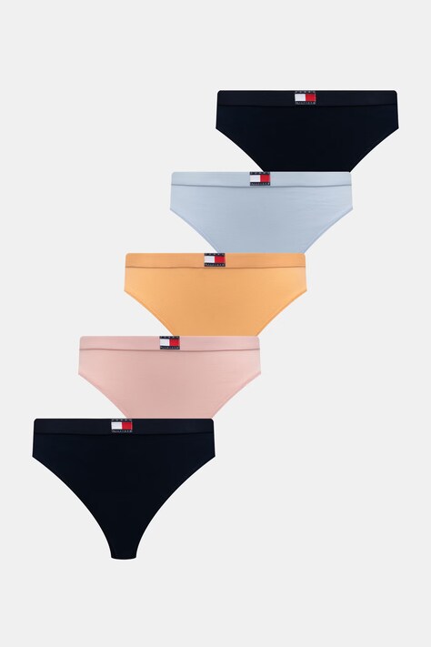 Tommy Hilfiger stringi damskie bawełniane z elastanem 5-pack multicolor UW0UW05642