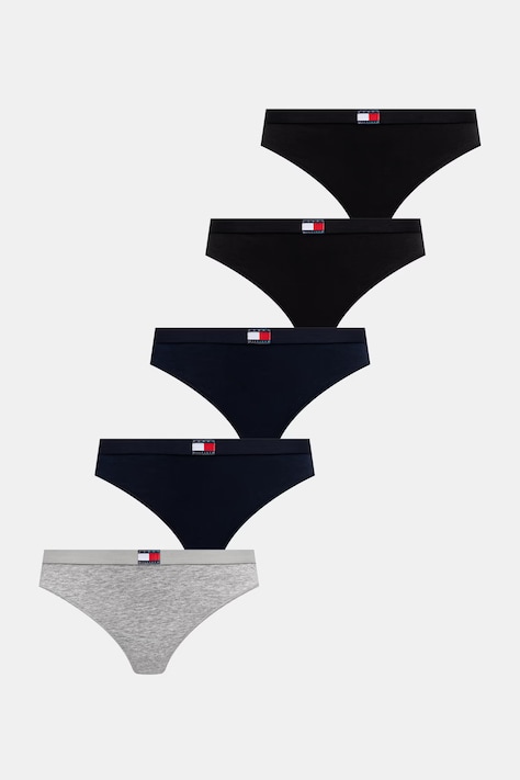 Tommy Hilfiger stringi damskie bawełniane z elastanem 5-pack granatowe UW0UW05642