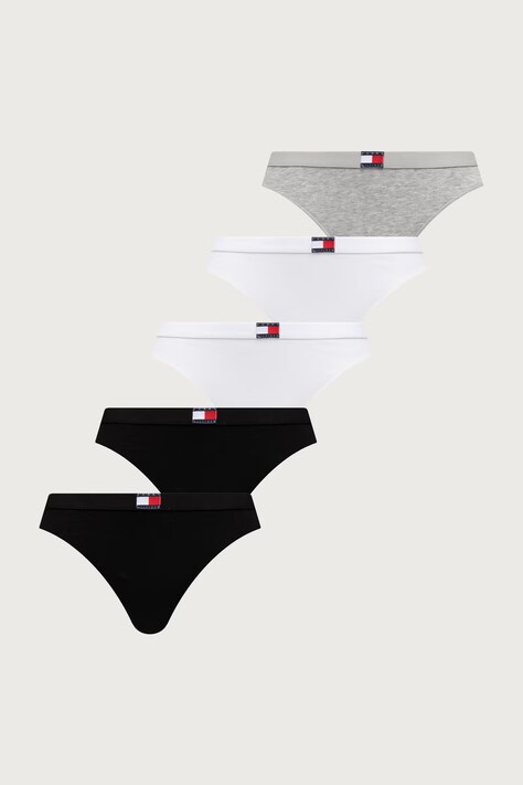 Tommy Hilfiger Stringi damskie bawełniane z elastanem 5-pack szare UW0UW05642