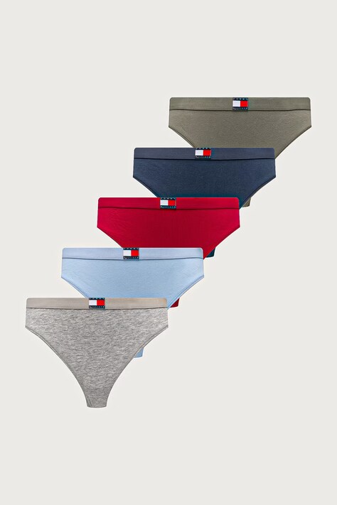 Tommy Hilfiger στρινγκ γυναικεία βαμβακερά με ελαστάν 5-pack μπλε UW0UW05642