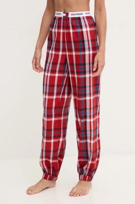 Tommy Hilfiger pantaloni de pijama femei, culoarea bordo, UW0UW05634