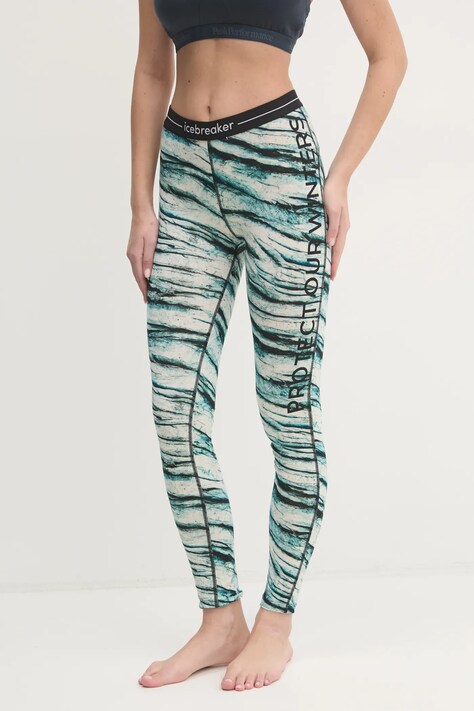 Icebreaker legginsy funkcyjne Icebreaker x Protect Our Winters kolor beżowy IB0A574U03P1