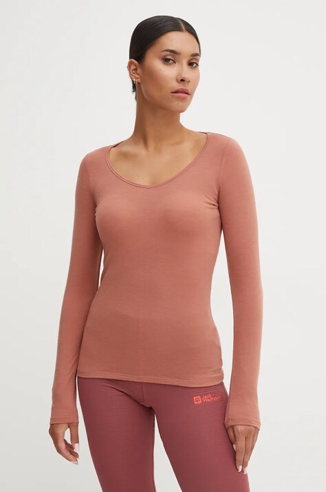 Функционална блуза с дълги ръкави Icebreaker Siren в бордо IB10319401M1