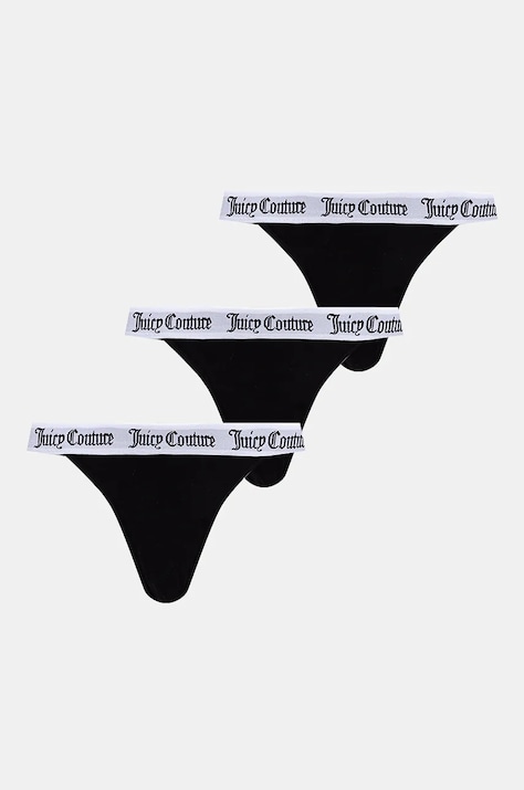 Spodnjice Juicy Couture DIDDY BRIEF PK x 3 črna barva, JCLBR224572