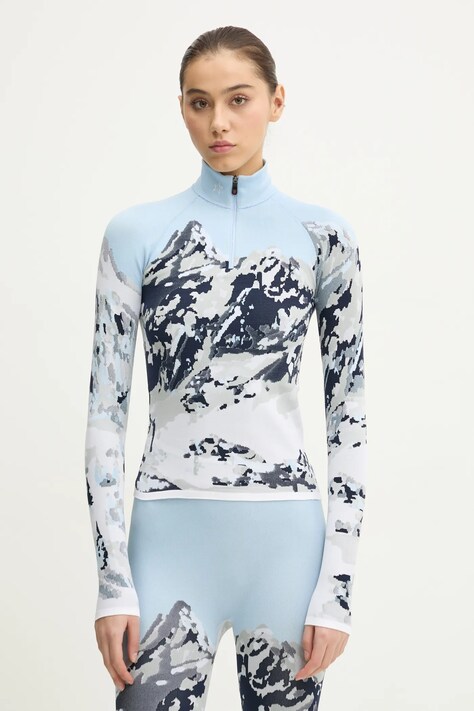 Perfect Moment Longsleeve funkcyjny Perfect Jacquard niebieski W3001122